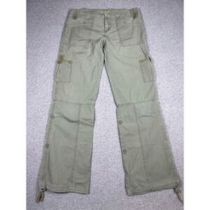 Y2K Campus Crew Pants Women's XS Olive Green Low Rise Cargo Carpenter Cotton